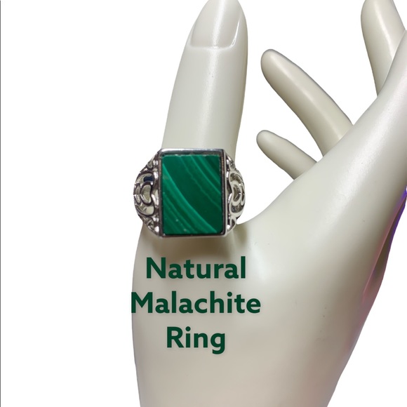 ✨Natural Malachite Adjustable Ring - Picture 5 of 8